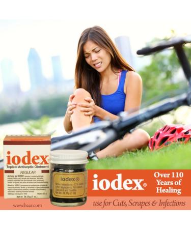 BAAR Iodex Topical Healing Ointment 4.7% Iodine for Infection Prevention and Soothing Relief Perfect for Cuts Scrapes Wounds Bruises Minor Burns Bug Bites Rashes & More Made in The USA 1 oz - Buy Online on GoSupps.com