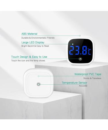 Oria Aquarium Thermometer - 2 Pack Digital Temperature Gauge for Freshwater & Saltwater Aquariums Mini LED Display Precision Measuring for Reptiles - Buy Online on GoSupps.com