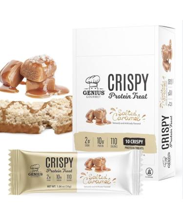 KETO protein Bar Crispy Treat Salted Caramel Keto Low Carb Low Sugar & Gluten Free Protein Snacks for Adults 10g Protein of Whey per Bar 5 Net Carbs On The Go Snack 10 CT