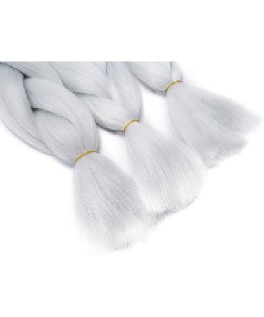3 Pieces Braiding Hair Extension Ombre Synthetic Crochet Twists 24" Inches Hair Braids Heat-Resistant - Black to White(Weight:300g) - Buy Online on GoSupps.com