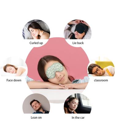 KDQUA Green Boho Daisy Floral Eye Mask - Silk Blackout Sleeping Mask for Women Men Kids | Adjustable Soft Sleep Cover - Buy Online on GoSupps.com