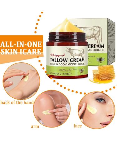 AYVRUOP AYVROUP Organic tallow cream for face and body 100 Grass Beef Tallow Skincare deep hydration and care beef tallow organic quickly absorbing for sensitive dry skin 120 - Buy Online on GoSupps.com