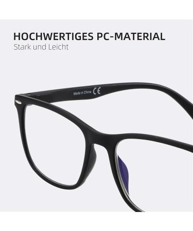 ZENOTTIC Anti-Blue Light Reading Glasses for Men - Rectangular Design UV 400 Protection Black - Includes Glasses Case for PC TV & Gaming - Buy Online on GoSupps.com