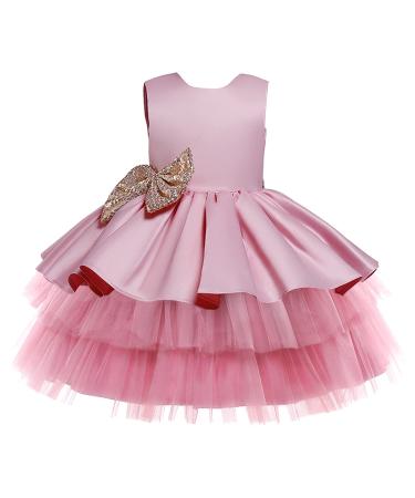 NNJXD Baby Girls Flower Princess Birthday Party Dress 730 Pink-a 4-5 Years