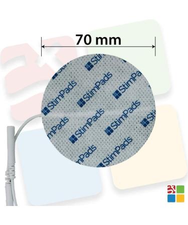 Stimpads TENS Electrode Pads - 4 Pack 70mm Round - Durable & Powerful Adhesive Pads for TENS Devices - Universal 2mm Connection - Buy Online on GoSupps.com