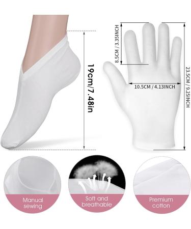 Sibba 2 Pairs Moisturizing Gloves and Socks for Overnight Healing - Repair Rough, Cracked, Dry, Chapped Skin - Touch Screen Compatible - Hand Spa Treatment for Eczema - Bedtime Lotion Infused - Set of 2 Pairs (Gloves & Socks) - Buy Online on GoSupps.com