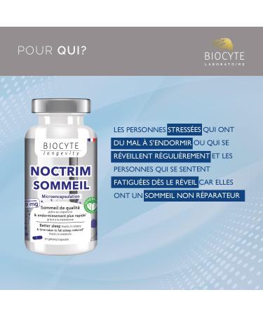 BIOCYTE Noctrim Forte - Sleep & Sleep Supplement - Vegetarian Vegan - Melatonin Inositol Poppy Magnesium and Vitamin B6-30 Capsules - 30 Day Program - Buy Online on GoSupps.com