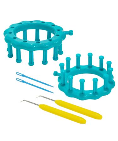 RMISODO 2 Pieces Circular Loom Set Knitter Knitting Flower Loom Kit for Embellishment Needle Craft