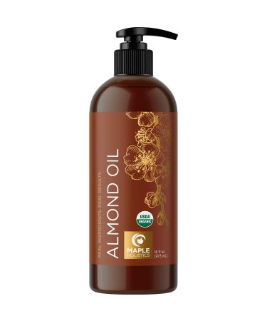 Pure Organic Sweet Almond Oil - Organic Almond Oil for Hair Skin and Nails and Moisturizing Organic Body Oil for Women and Men - Sweet Almond Oil for Skin and Carrier Oil for Essential Oils Mixing Organic Almond Oil 16 Fl …