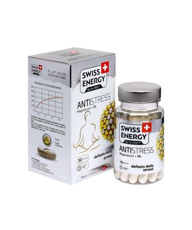 Swiss Energy by Dr. Frei - Antistress Magnesium + B6 Anti-Stress Vitamin Complex 30 sustained-Release Capsules