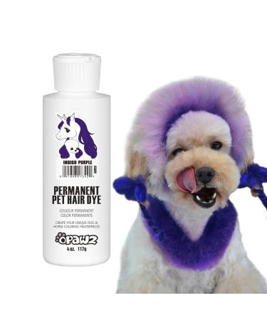 Opawz permanent pet hair color profession pet safe dye keeps over 20 hair washes bright color for dogs and horses (indigo purple)