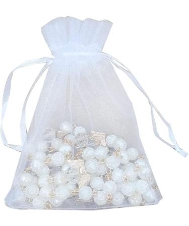 Awtilife 30 Pc Ivory Color Baptism Favors with Angels Mini Rosaries - Perfect for Christening & Baby Shower Gifts - Includes 30 Organza Gift Bags - Buy Online on GoSupps.com