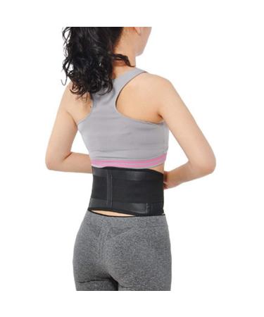 Samnuerly Lordosis support Adjustable waist Tourmaline Selbsterhitzing Magnetic Field Therapy Back waist support belt lumbar support massage band Health system Men women (color: black size: black s