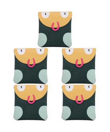 Lurrose 5 pcs Storage bags for women's bandages bag for menstrual performances women wallet hygiene bag with zipper women wallet PU bag travel cute
