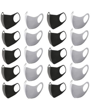 XIAOHONG Sponge Face Covering Washable Reusable Fashion Face Mask Mouth Covering with Elastic Ear Loop Cover Full Face Anti-Dust masks Breathable Face Masks Fashion Protective for Adults (20 PACK)
