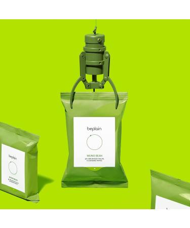 beplain Mung Bean Facial Cleansing Wipes | pH-Balanced Soft Cleansing Wipes | Korean Skin Care | Disposable Face Wipes with Mung Bean Extract (20p - Buy Online on GoSupps.com
