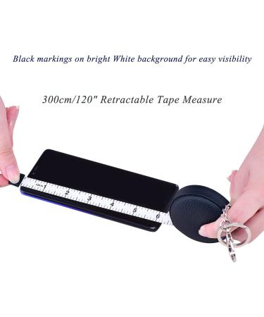 Body Measuring Tape Double Scale 120 Inches/300cm Retractable Mini Tape Measure - Black - Buy Online on GoSupps.com