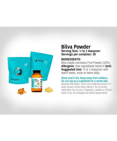 Bilva Fruit Powder 100g (3.5oz) - Bael Fruit/Aegle Mermelos - Organic, Pure and Natural - Buy Online on GoSupps.com