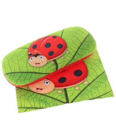Cute children's hard case ladybug with microfiber cloth