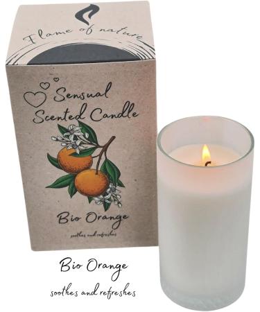 Buy Sensual Fragrance Candle - Flame of Nature | Organic Soy Wax & Orange Essential Oil for Aromatherapy - Buy Online on GoSupps.com