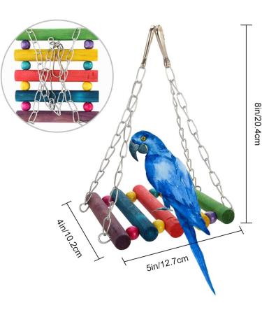 upain Bird Toys 8 Pack Parrot Toy Set Bells Hanging Swing Shredding Chewing Toy for Cage Bird Ringneck Parrot Parakeets Cockatiels Macaws Finches Mynah Budgies Small Birds - Buy Online on GoSupps.com