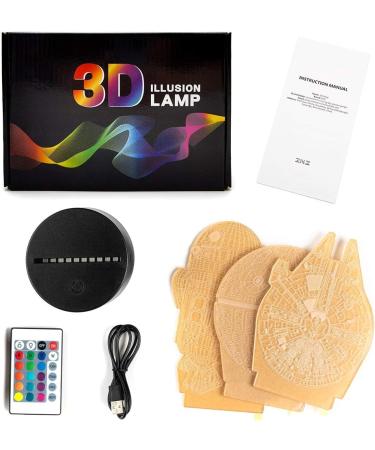 3D Star Wars Lamp ZNZ LED Optical Illusion Night Light 16 Colors Changing Remote Touch Mood Lamp - Perfect Christmas and Birthday Gifts for Kids Men Women and Star Wars Fans - Buy Online on GoSupps.com