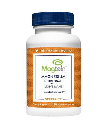 Magnesium L-Threonate with LionaTMs Mane & Magtein a Promotes Brain Health (120 Vegetable Capsules)