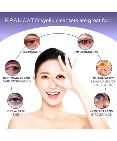 Brangato Eye Spray - Hypochlorous Acid Eyelid Cleanser for Blepharitis, Chalazion, Stye & Conjunctivitis - FDA-Cleared - 120mL - Buy Online on GoSupps.com