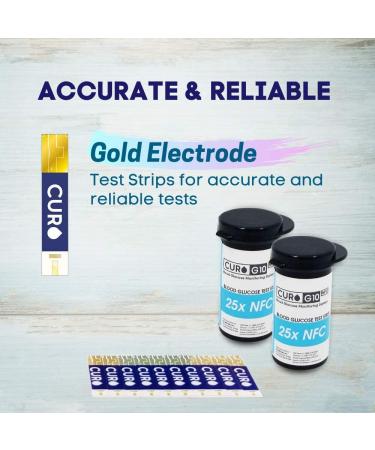 CURO-G10 Glucose Test Strips - 100 Count - for Glucose Monitoring Device - Not Included - Buy Online on GoSupps.com