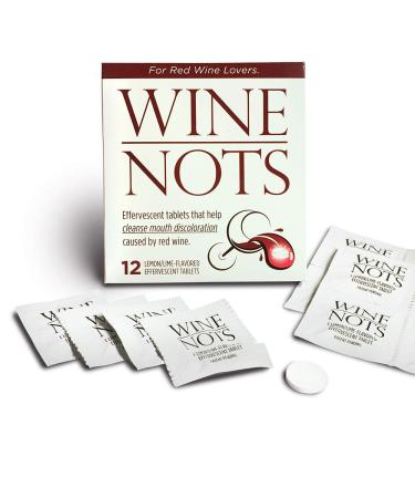 Wine Nots Wine Stain Remover Tablets Brighten Your Smile Prevents Wine Stained Lips and Teeth Pack of 12