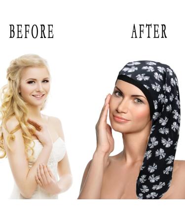 Ladaypoa Women's Satin Sleep Cap - 2-Piece Silk Hood for Curly Hair | Adjustable Double-Layer Design | Black - Buy Online on GoSupps.com