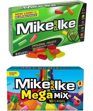 Mike And Ike Original Fruits & Mega Mix Theatre Box 141g - 02 Mixed Boxes - Buy Online on GoSupps.com