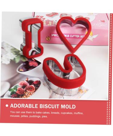 PRETYZOOM DIY Cookie Mold 3pcs Valentine's Day Stencils Cake Molds Festival Cake Baking Molds Cookie Mold Die Bread Baking Mold - Buy Online on GoSupps.com