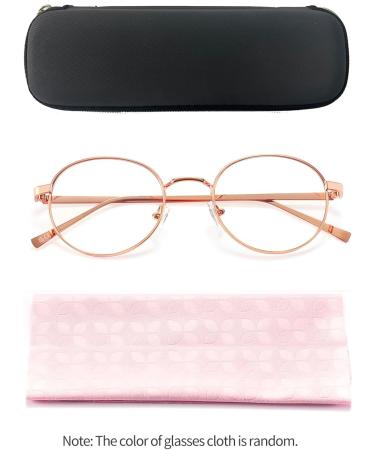 Lanlang Round Reading Glasses with Blue Light Filter - Anti-Eyestrain UV Protection 0-4.0 Diopters Gold Metal Frame - ME-001 - Buy Online on GoSupps.com
