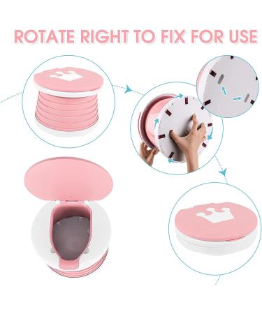 AutoTime Portable Travel Potty for Girls - Foldable Potty Seat with 15 Cleaning Bags - Perfect for Travel, Car, Camping - Pink - Buy Online on GoSupps.com