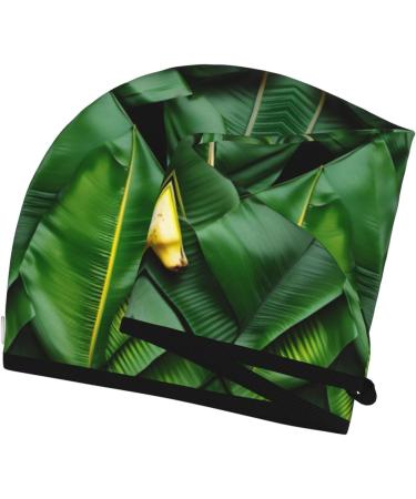 Banana Leaves Coral Velvet Dry Hair Cap - Ideal for Home Travel Pool Parties & More | Soft Quick-Dry Hair Protection - Buy Online on GoSupps.com