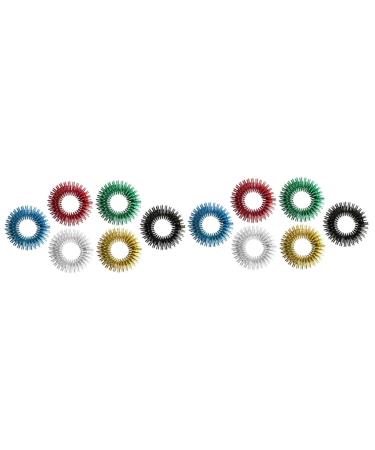 Partykindom 12 STK acupressure finger ring toys dollhouse stool spiked finger sting strip acupressure ring finger massage device Mini tool vibrating ring child