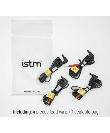 iStim 45 Lead Wires Replacement for TENS/EMS/IF Electrodes - 4 Pack of 2mm Pin Cable Connectors - Compatible Electrotherapy Accessories - Buy Online on GoSupps.com