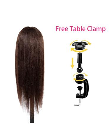 26''-28'' Long Hair Mannequin Head with Real Hair 60% - Cosmetology Doll for Hairdresser Practice - Straight Hair with 7 Tools - Stable Clamp Stand - 26inch No Makeup 4 - Buy Online on GoSupps.com