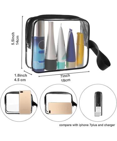 3pcs/pack Sariok Clear Toiletry Bag with Zipper TSA Approved Travel Cosmetic Bag PVC Make-up Pouch Handle Straps for Women Men  Carry On Airport Airline Compliant Quart Bags 3-1-1 Kit Luggage 1.black - Buy Online on GoSupps.com