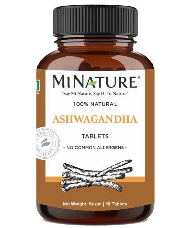 Ashwagandha Tablets- 90 Tablets 1000 mg by mi Nature | 45 Days Supply |100% Natural Ashwagandha | Vegan | from India