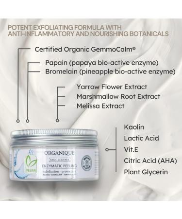 ORGANIQUE Enzymatic Herbal Peeling with AHA Acids and Bio-active Extracts for effective skin renewal anti-inflammation and soothing effects - Buy Online on GoSupps.com