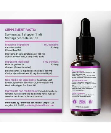 Hemp Seed Oil 220 000 Optimal for Migraine Relief Headache Relief & Stress Relief Certified Organic Made in USA Rich in Omega 3 6 9 Anxiety Relief & Sleep Aid- Antioxidant Formula 30ML - Buy Online on GoSupps.com