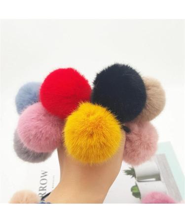 Tonsee Pompom Hair Ties - Fluffy Black Elastic Hair Band & Cute Plush Ball Ponytail Holder for Girls - Shop Internationally! - Buy Online on GoSupps.com