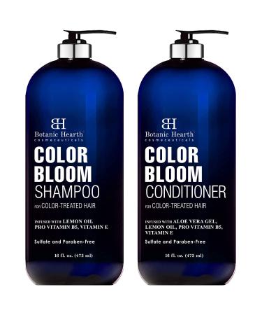 BOTANIC HEARTH Sulfate Free Shampoo and Conditioner - for Dry Damaged and Color Treated Hair - With Conditioning & Color Enhancing Ingredients - Color Safe Shampoo - For Men and Women -16 fl oz each