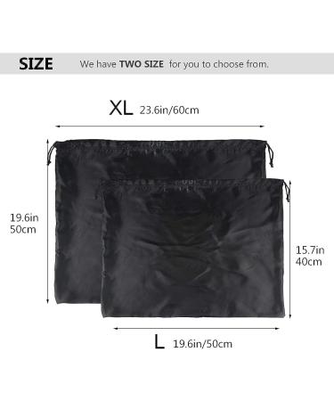 Dust Cover Storage Bags Set for Handbags and Shoes - 2 Pack Black Silk Cloth with Drawstring Pouch - 23.6 x 19.6 in - Buy Online on GoSupps.com