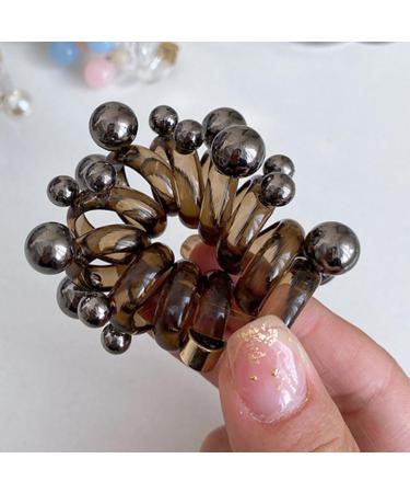 Beaupretty Spiral Hair Ties Women Elastic Hair Ties Coil Hair Ties No Crease Hair Tie Ponytail Hair Band Phone Cord Ties for Thick Hair Dark Brown - Buy Online on GoSupps.com