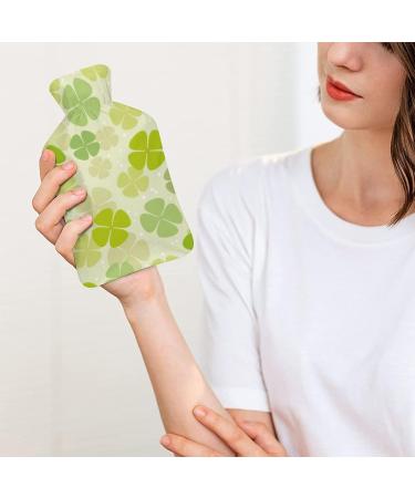 Clover Green Hot Water Bottle with Plush Cover - Comforting Bed Warmer for Adults & Kids | 26.5x15.3cm - International Shipping Available - Buy Online on GoSupps.com