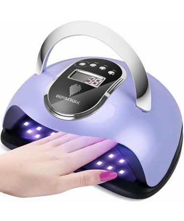 168W UV LED Nail Lamp,Gel Nail Light for Nail Polish,UV Dryer Machine with 4 Timer Setting Professional Salon Curing Lamp with Protable Handle Digital Display,Auto Sensor Fingernail and Toenail Blue
