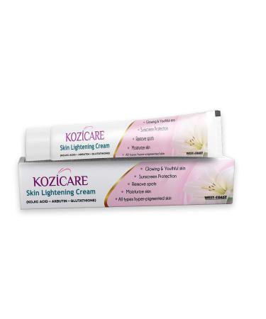 Kozicare Skin Lightening Cream with Kojic Acid Arbutin Glutathione | All Types Hyper Pigmented Skin Remove Spots- 15g